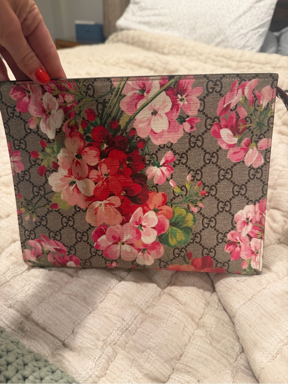 Gucci Pink Interior Leather Tag with Black Lining